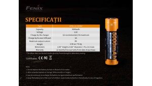 Fenix 21700 - 5000mAh - Acumulator USB Type-C - ARB-L 21-5000U
